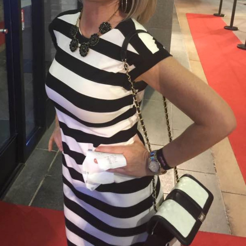 Banana Republic Rugby Stripe Ponte Sheath | Size 4